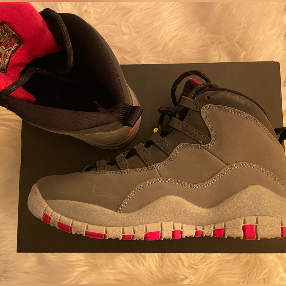 Air Jordan 10 Retro GS / Smoke Grey & Rush Pink Black